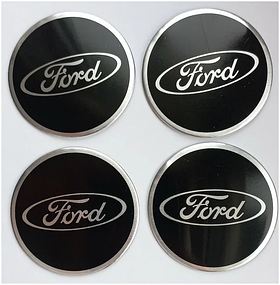 Наклейка ємблема на колісний ковпак або диск d 60 мм Ford чорна (4 шт.)