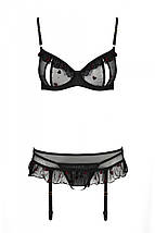 Сексуальний комплект з поясом для панчіх Passion LOVELIA SET L/XL, black, фото 5