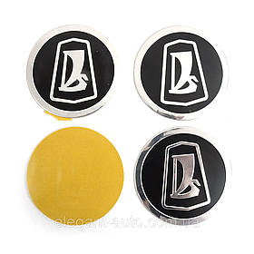 Наклейка ємблема на колісний ковпак або диск d 60 мм Lada чорна (4 шт.)