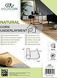 Підкладка натуральна під ламінат коркова CORK UNDERLAYMENT miniroll 2 мм*500*800 мм, фото 3