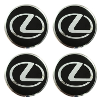 Наклейка емблема на колесный колпак или диск d 60 мм Lexus черная (4шт)