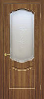 Дверное полотно Омис Прима стекло сатин с контурным рисунком, ПВХ, Ольха европейская