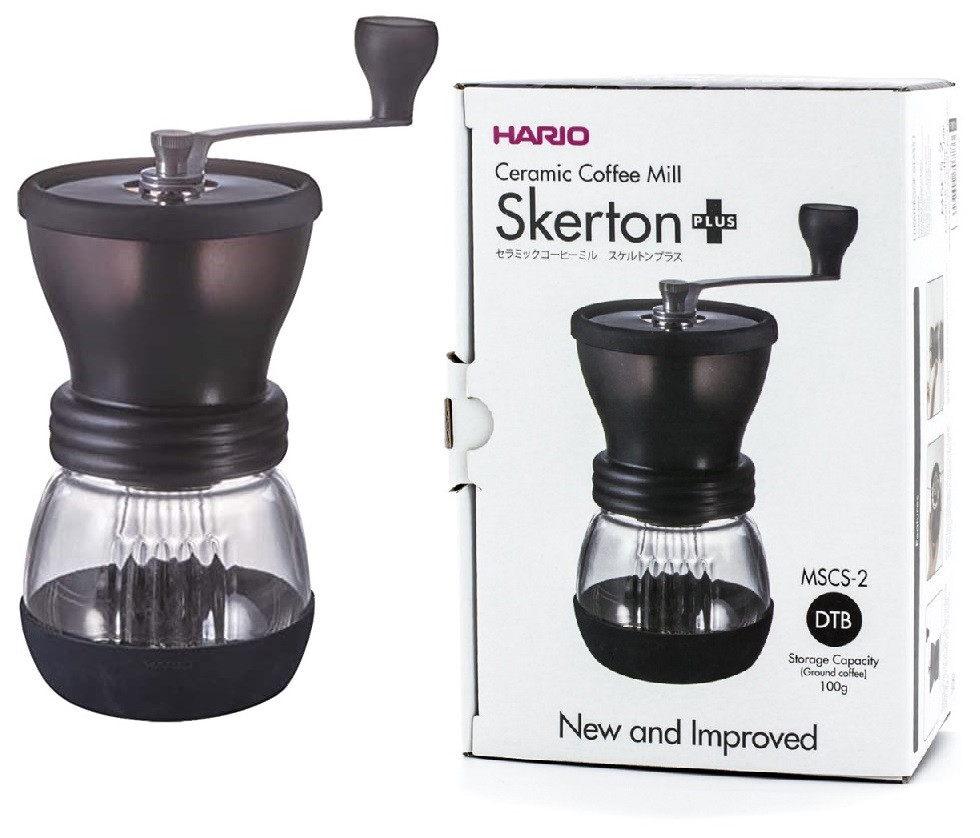 Ручная кофемолка Hario Ceramic Coffee Mill Skerton + PLUS MSCS-2DTB