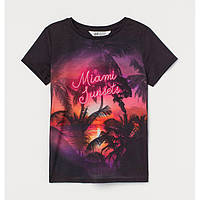 Детская футболка H&M на девочку подростка Miami 8-10 лет - р.134-140 /63802/