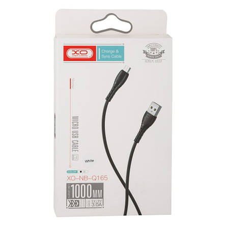 Кабель XO NB-Q165 3A fast charging usb cable micro Black, фото 3