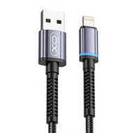 Кабель XO NB215 2.4A Intelligent conversion light braided data cable lightning cable Black