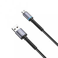 Кабель XO NB215 2.4A Intelligent conversion light braided data cable Micro cable Black