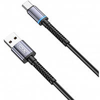 Кабель XO NB215 2.4A Intelligent conversion light braided data cableType-c cable Black