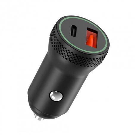АЗП XO CC33 PD QC3.0 18W Dual USB Port Car Charger Black, фото 1