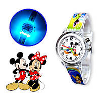 Детские наручные часы с подсветкой "Микки Маус (Mickey Mouse)"