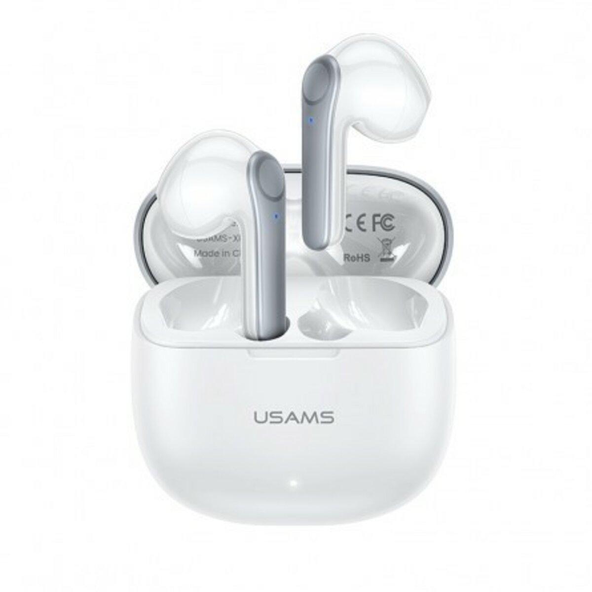 Бездротові навушники Bluetooth гарнітура з мікрофоном USAMS TWS Earbuds XH09 |BT5.1, 35/300mAh, 5.5h | White