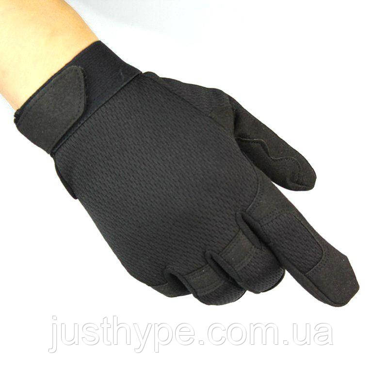 Рукавиці тактичні текстильні чорного кольору, розмір XL Код 68-0116