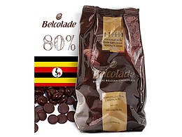 Чорний шоколад Belcolade Uganda cacao-trace 80%, 500г (розфасовка)