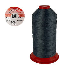 Нитка швейна поліестер POLYART(ПОЛІАРТ) N10 колір #508 темно-сірий 750м (ОРИГІНАЛ, ТУРЕЧЧИНА)
