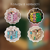 Бізікуб дерев'яний бізіборд 30х30х30 см сірий, фото 5