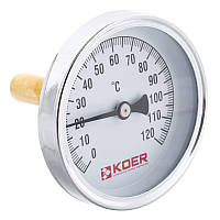 Термометр аксіальний з заглибною гільзою KOER KT.671A D=63 мм 1/2" (KR2899)