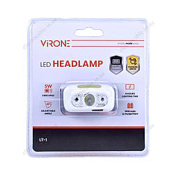 Ліхтарик налобний акумуляторний LED VIRONE LT-1 5W 230lm 1200mAh