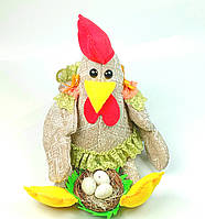 декоративная интерьерная игрушка курочка с гнездом ручная работа