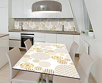 Наклейка 3Д виниловая на стол Zatarga «Круги печворк» 600х1200 мм для домов, квартир, столов, кофейн, кафе