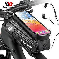 Велосипедна сумка на раму West Biking YP0707283 1.5L | Велосумка на раму водонепроникна, Чорна