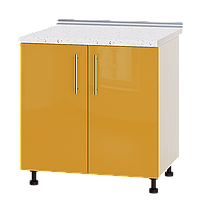 Кухня Модерн модуль Низ Н82-800 Оранж Глянец - Дуб молочный 80х47х82см + столешница 80см