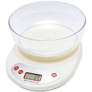 Ваги кухонні електронні з круглою чашею 5 кг, 21*16 см чаша 17,5*5,5 см КЕ-1 в упаковці 1 шт, фото 2