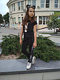 Спортивні штани, чорний, паєтка срібло, Моне р. 122, фото 4