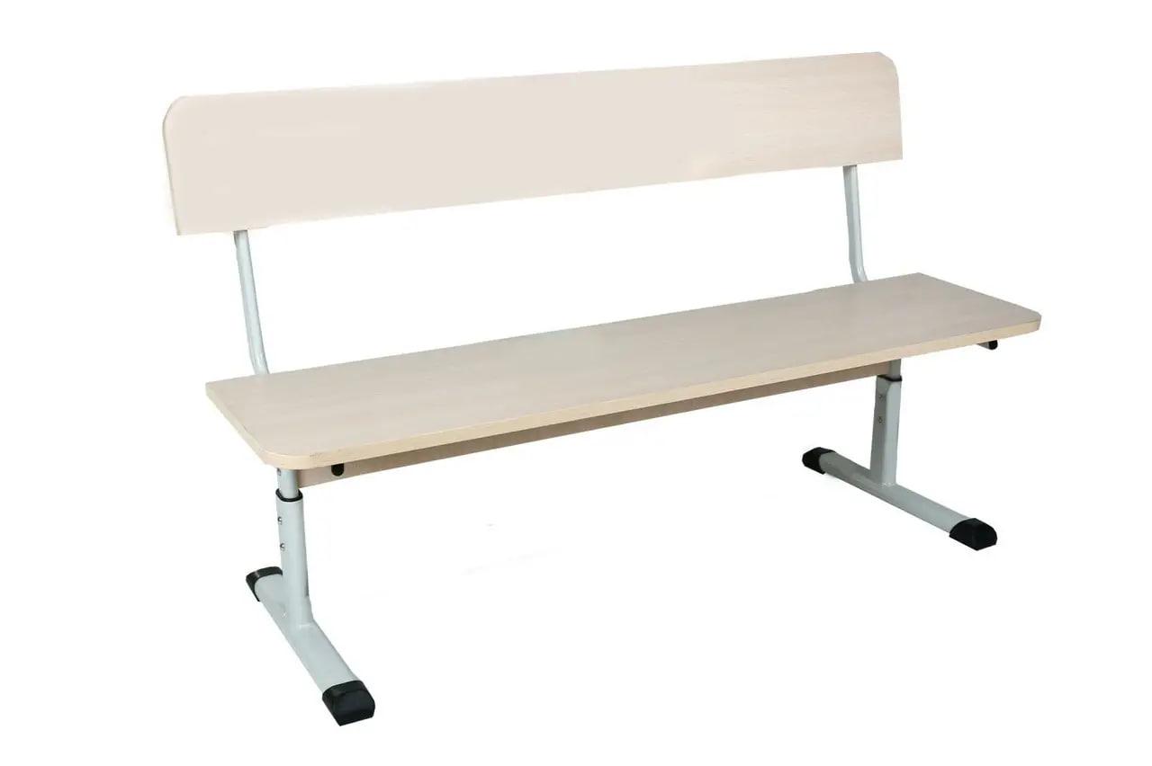 Лава зі спинкою регульована по висоті, на плоскоовальній трубі, фото 1