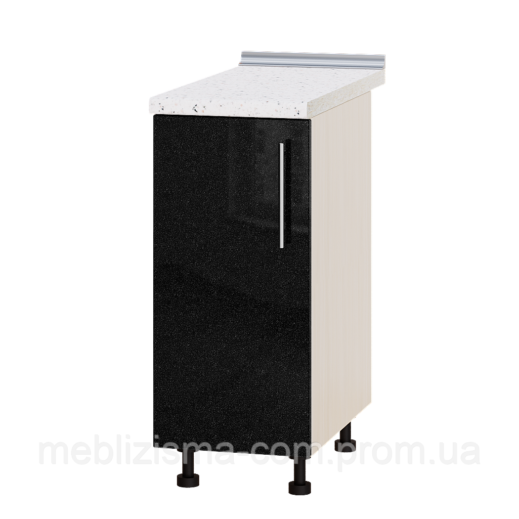 Кухня Модерн Модуль Низ Н83-350 Черный Металлик Глянец - Дуб Молочный ...