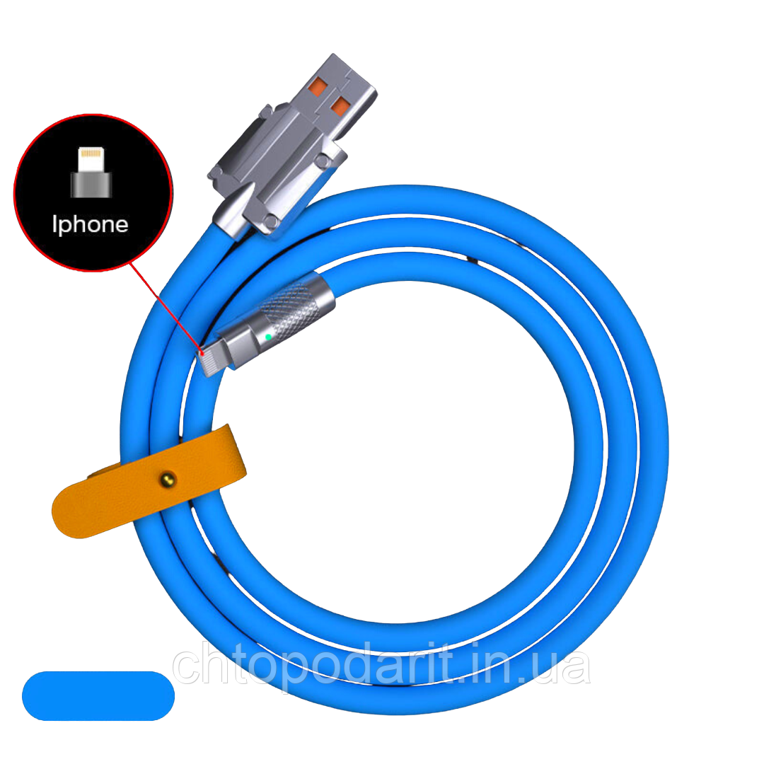 Кабель для швидкого заряджання до Айфона, лайтінг — ЮСБ, IPhone Lightning — USB-дріб синій 1 метр Код 68-0001
