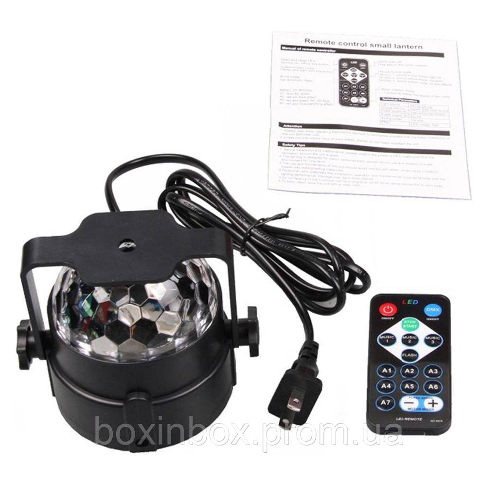 MIU Mini Disco Crystal Magic Led Stage Ball Light Lamp с дистанционным голосовым управлением - фото 3 - id-p1793903017