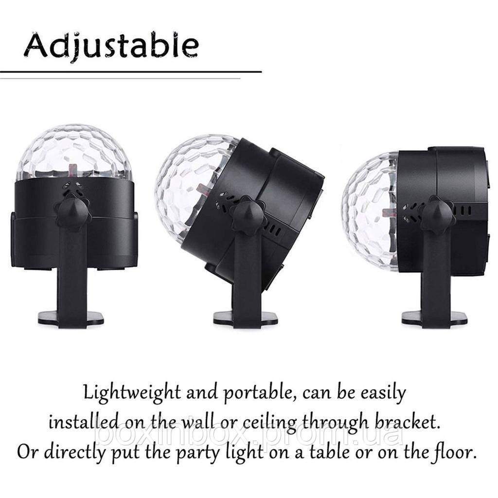 MIU Mini Disco Crystal Magic Led Stage Ball Light Lamp с дистанционным голосовым управлением - фото 6 - id-p1793903017