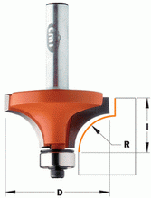 Фреза CMT радіусна крайкова R6,35-D25,4-l12,7-L54,7-d6
