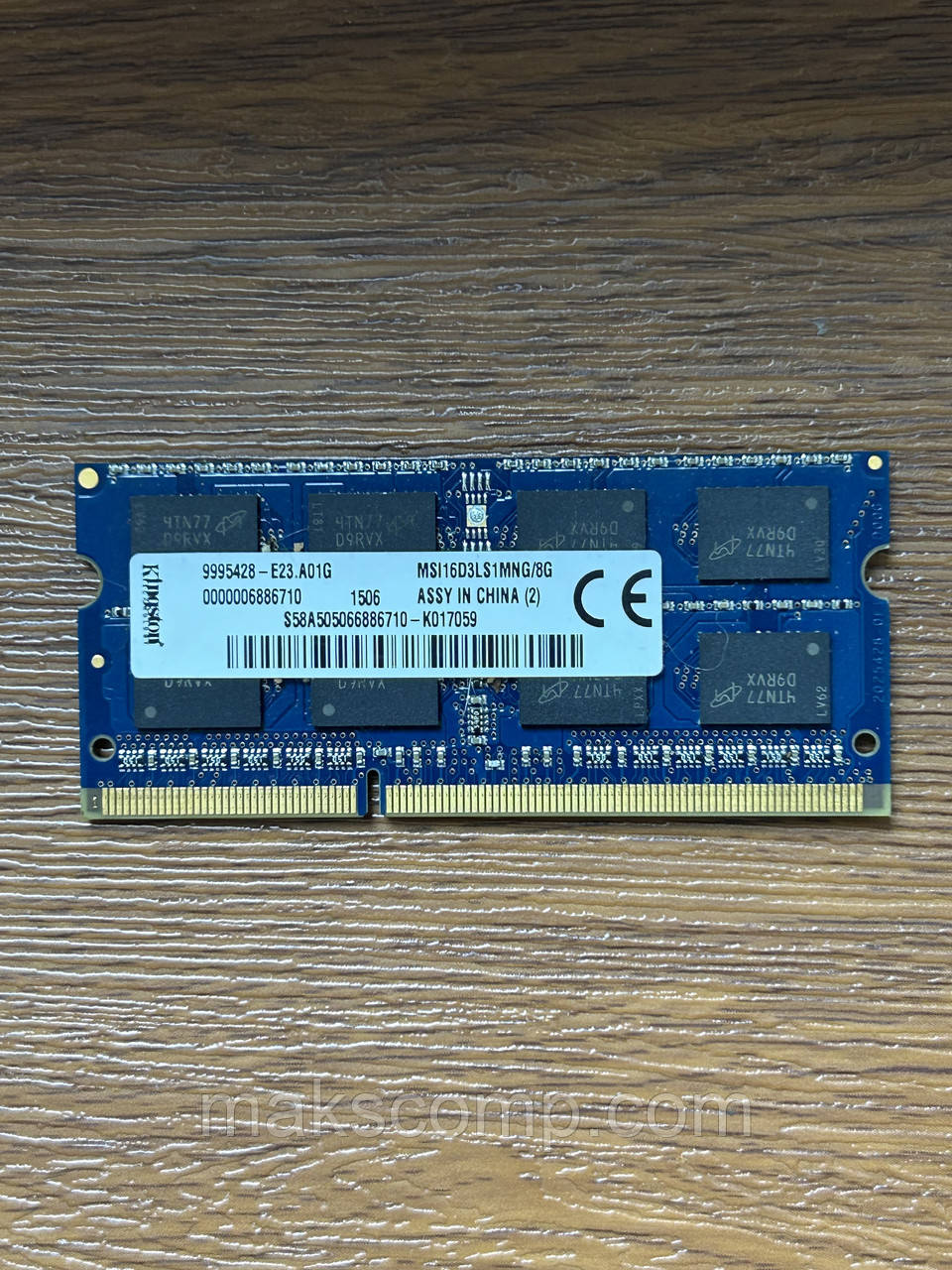 Пам'ять Kingston 8Gb So-DIMM PC3L-12800S DDR3-1600 1.35v/1/5v