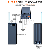 Powerbank 2 USB 16x18650 IN: Type-C+Micro USB/корпус Повербанка зі швидким заряджанням, чорний, без батарей, фото 3