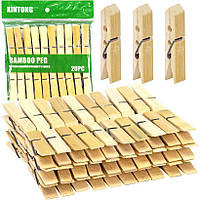 Бамбуковые прищепки для белья большие 7 см X2-241 в упаковке 100 шт