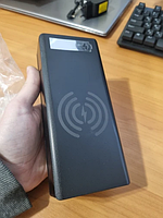Powerbank 2 USB 16x18650 QC3.0 / Корпус Повербанка с быстрой зарядкой + беспроводная , черный, без батарей