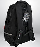 Чоловічий рюкзак чорний з ортопедичною спинкою та USB місткий спортивний, повсякденний, для ноутбука 17″, фото 5