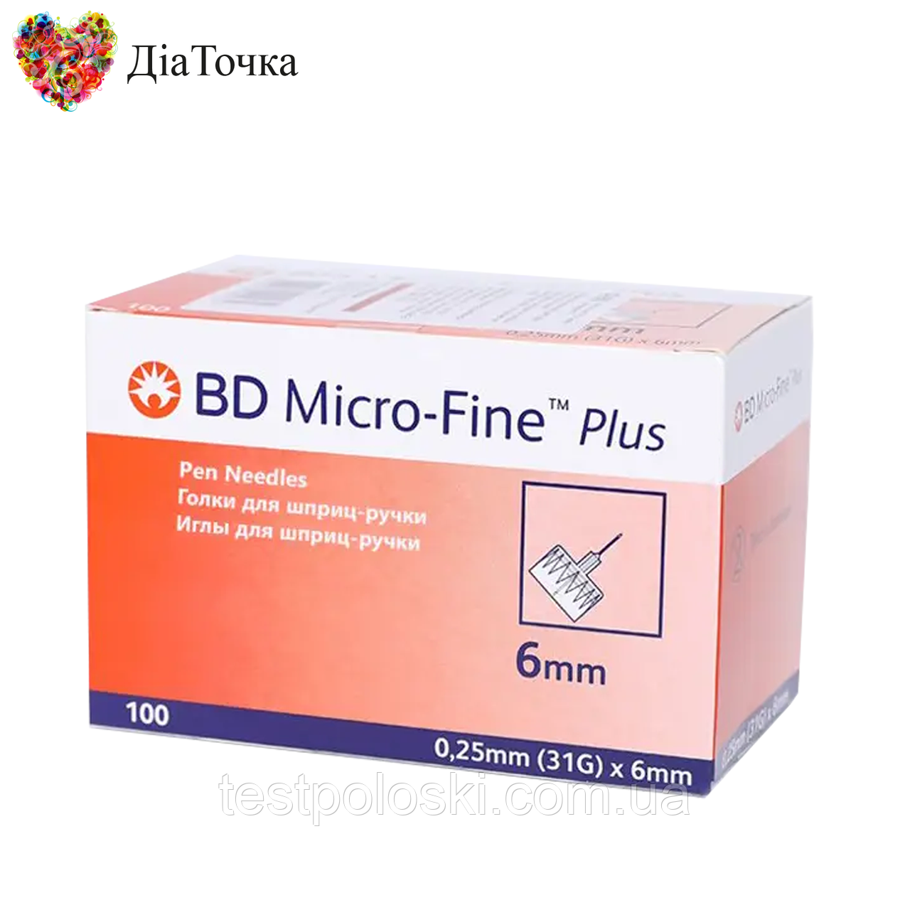 Голки для шприц-ручок BD Micro-Fine + "МікроФайн" 6мм (100 шт.)