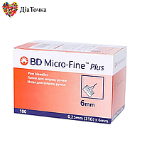 Иглы для шприц-ручек BD Micro-Fine + "МикроФайн" 6мм (100 шт.)