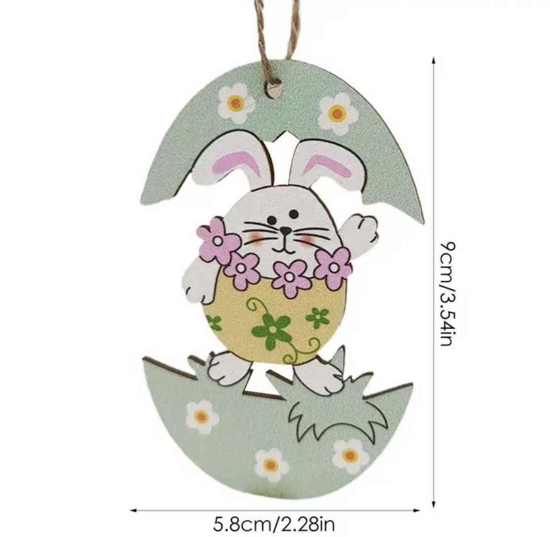 Підвіска пасхальна дерев'яна «Кролик у яйці», фото 1