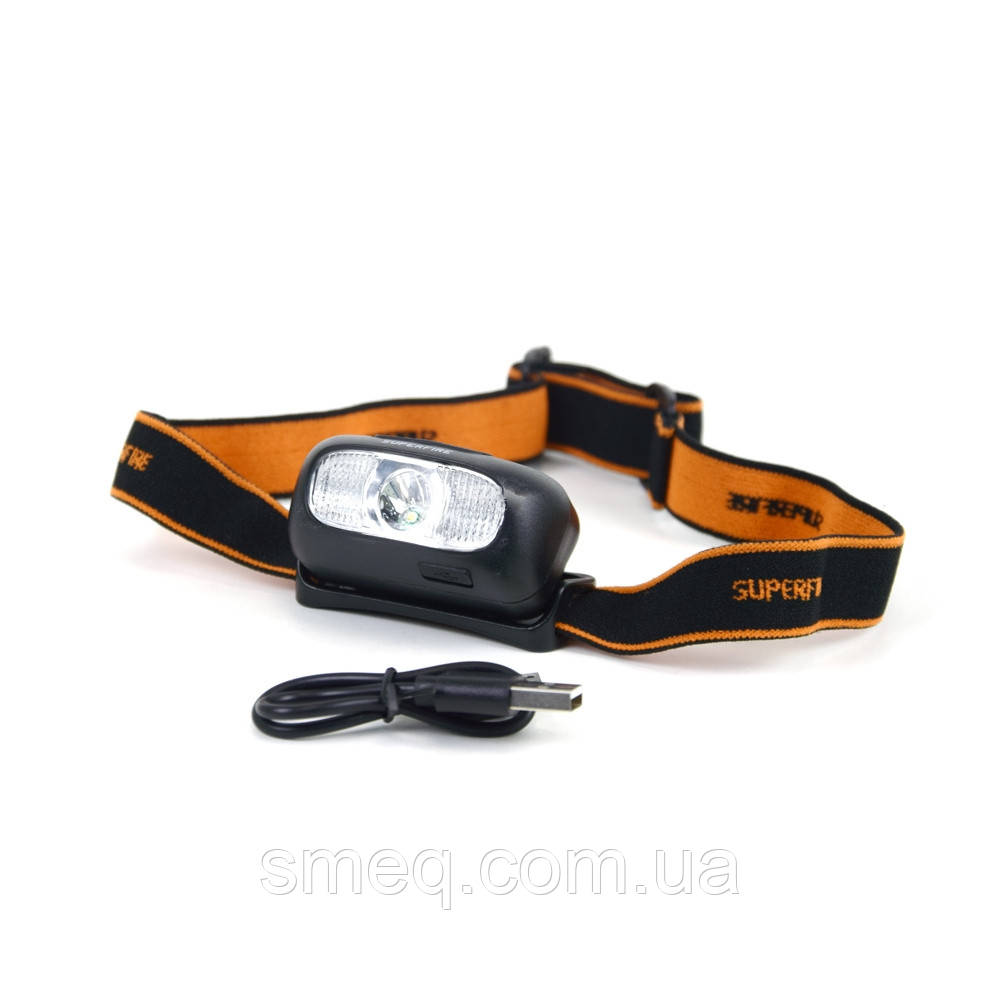 Налобний ліхтар SUPERFIRE HL05-D, що перезаряджається, з потужністю 2 Вт, фото 1