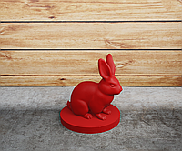 Статуэтка Кролик на подставке. Красная