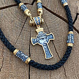 Позолочений хрестик із лиском 33. на шовковому шнурку, фото 3