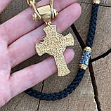 Позолочений хрестик із лиском 33. на шовковому шнурку, фото 4