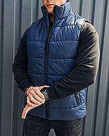 Мужской Жилет с карманами молодежній синий весна осень Повседневные жилетки демисезонные для мужчин