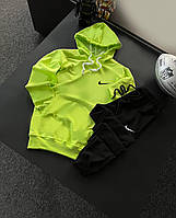 Трикотажный спортивный костюм мужской Nike весенний осенний салатовый Комплект Найк Кофта + Штаны весна осень