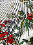 Котон принт смужка та квіти на білому фоні, фото 6