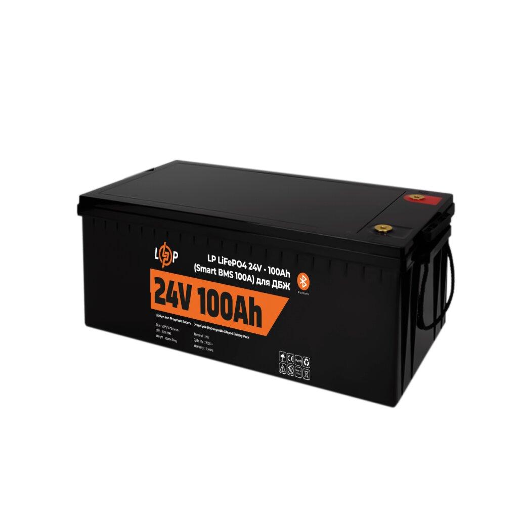 Акумулятор LP LiFePO4 для ДБЖ 24V (25,6V) - 100 Ah (2560Wh) (Smart BMS 100А) с BT пластик