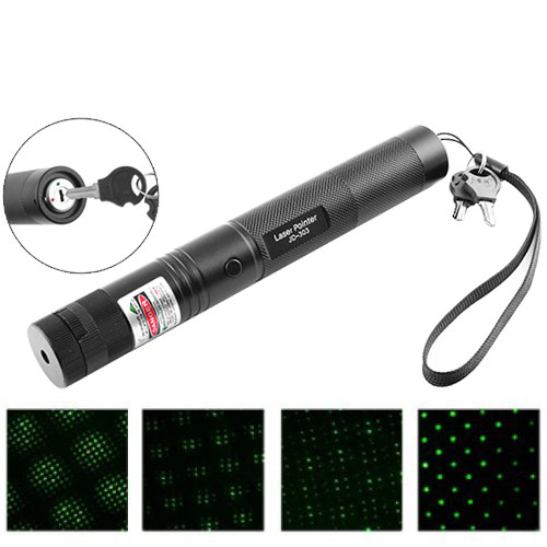 Потужна лазерна указка / гармата / лазер зелений Green laser pointer JD-303, 1 насадка, ключ блокування, фото 1